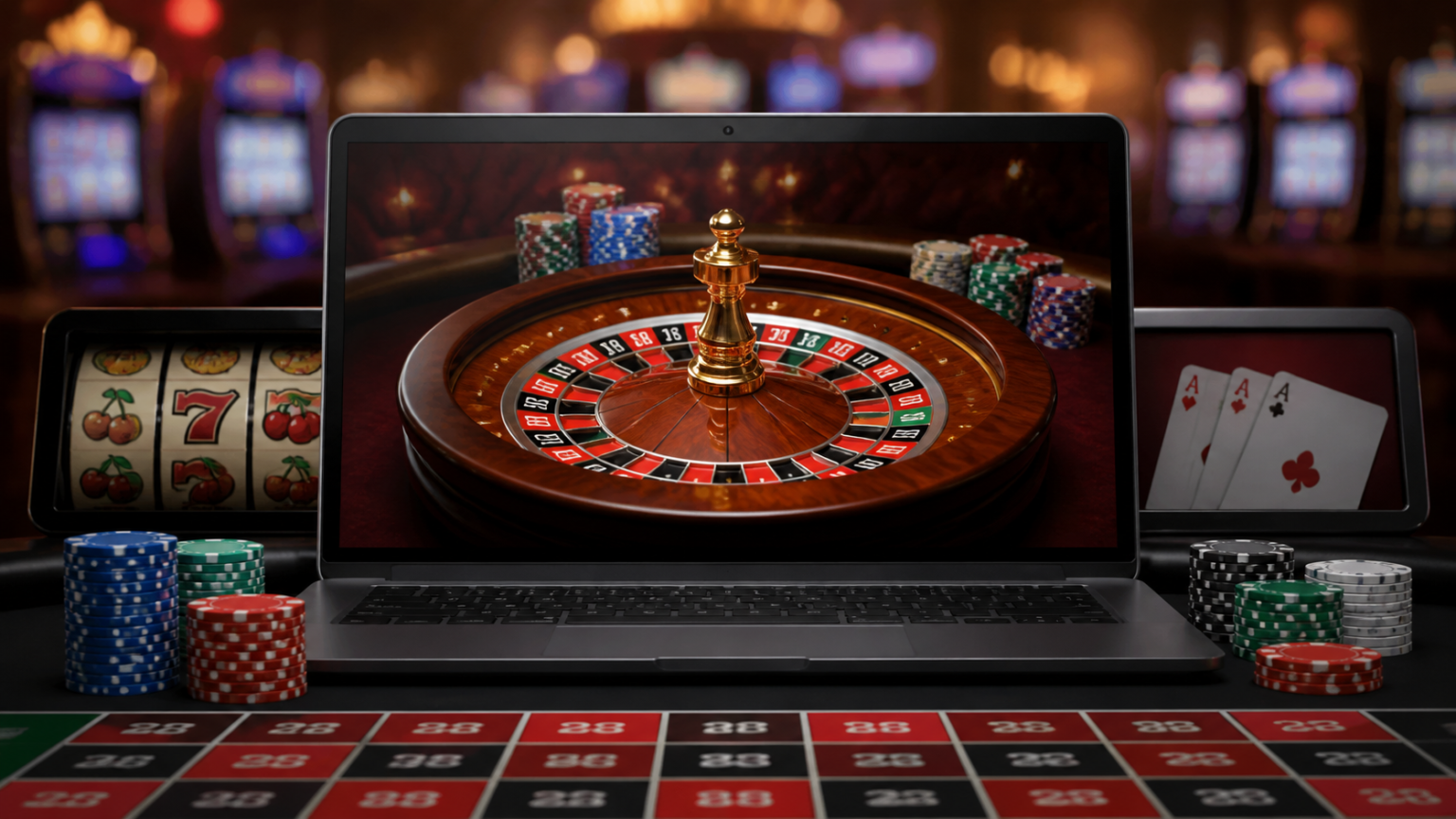 Casino Non AAMS: Navigazione da Smartphone e Sicurezza Digitale Schermo di casino online con roulette e fiches