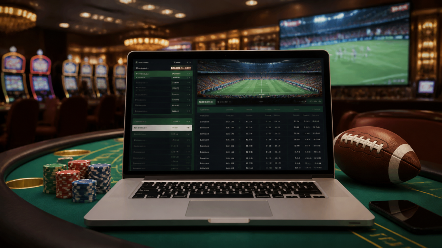 Sports Betting Sites Singapore: A Practical Guide for Readers Laptop showing sports betting odds in a casino-style setting