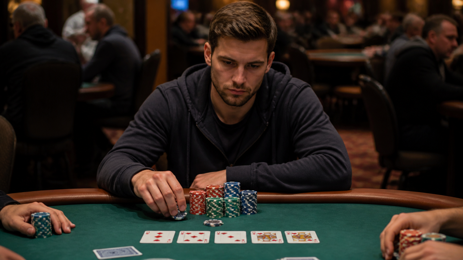 Understanding โป๊กเกอร์ เงิน จริง for Safer Play Poker chips and cards on a casino poker table
